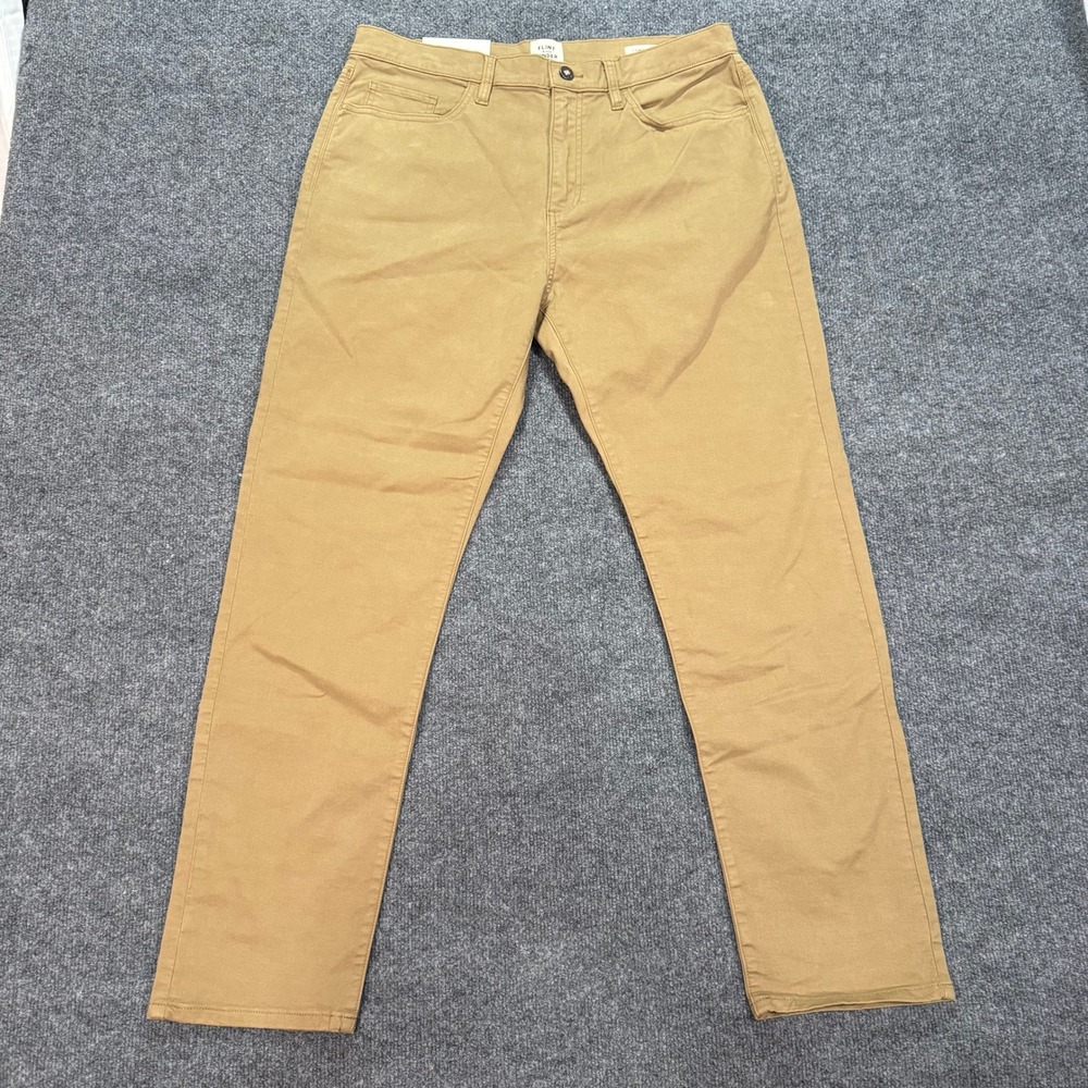 NWT Flint and Tinder 365 Pant Mens Size 34x30 Khaki Tan Tapered Fit Cotton Chino